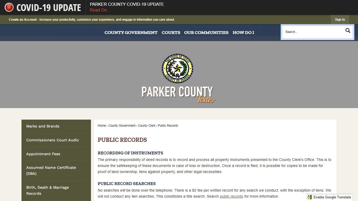 Public Records | Parker County, TX - Official Website